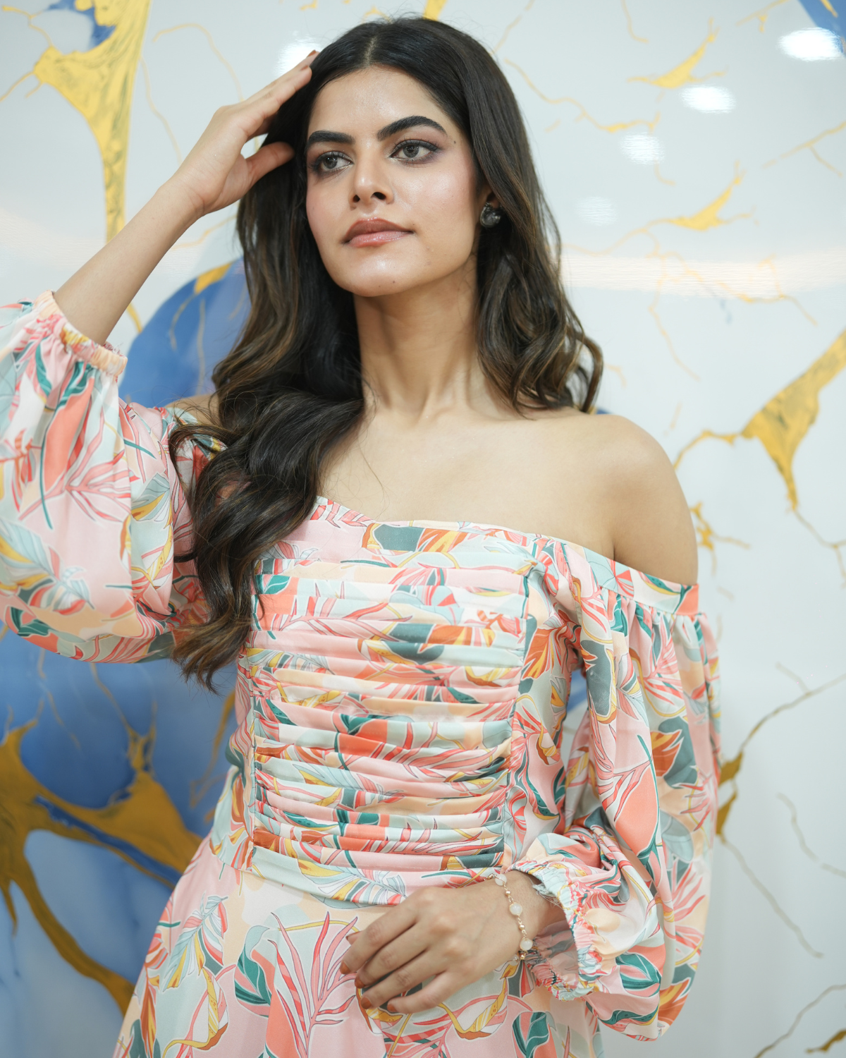 Peachy flora dress