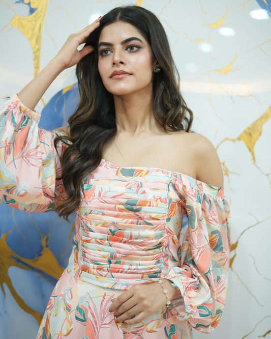 Peachy flora dress
