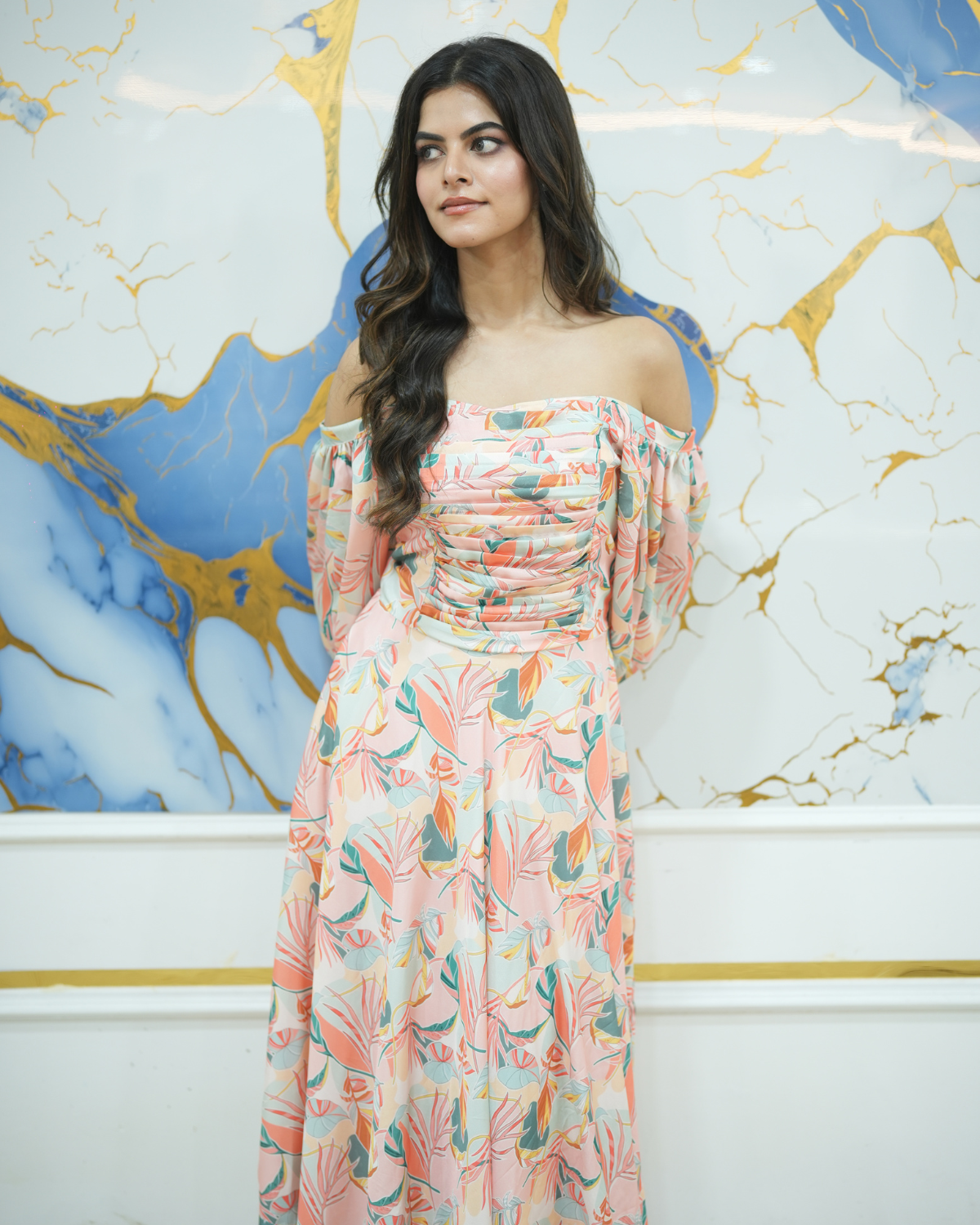 Peachy flora dress