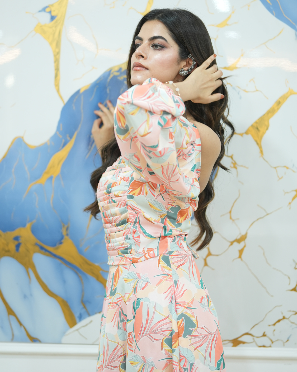 Peachy flora dress