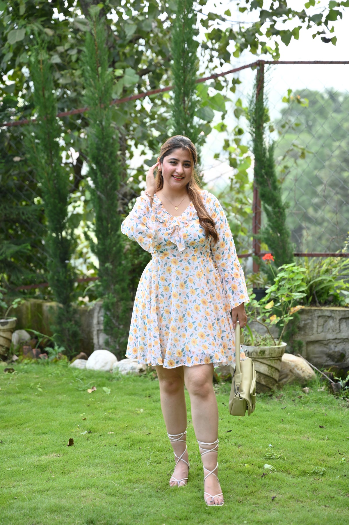 Sunflower Twirl Mini Dress