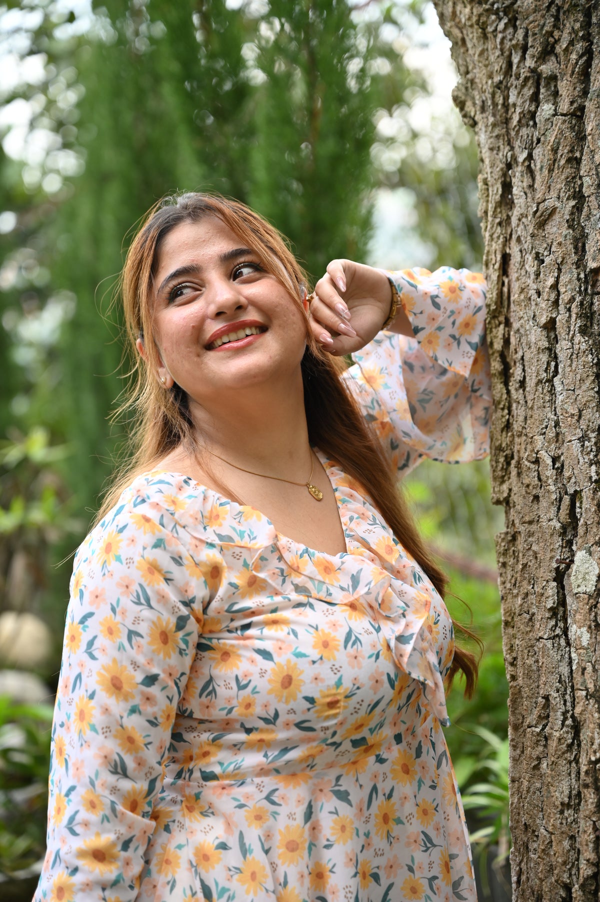 Sunflower Twirl Mini Dress