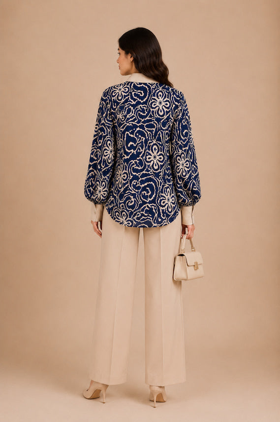 Navy Flora 2pc Set