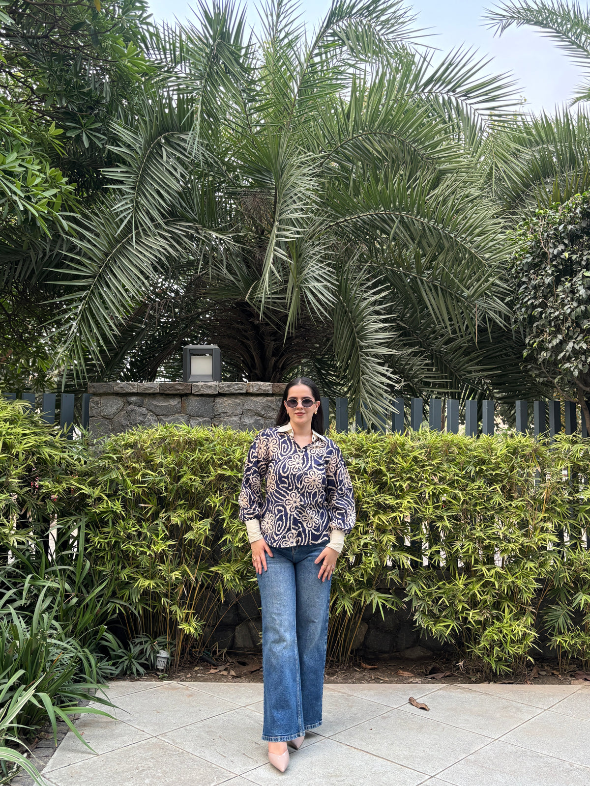 Navy Flora Shirt