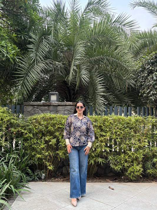 Navy Flora Shirt