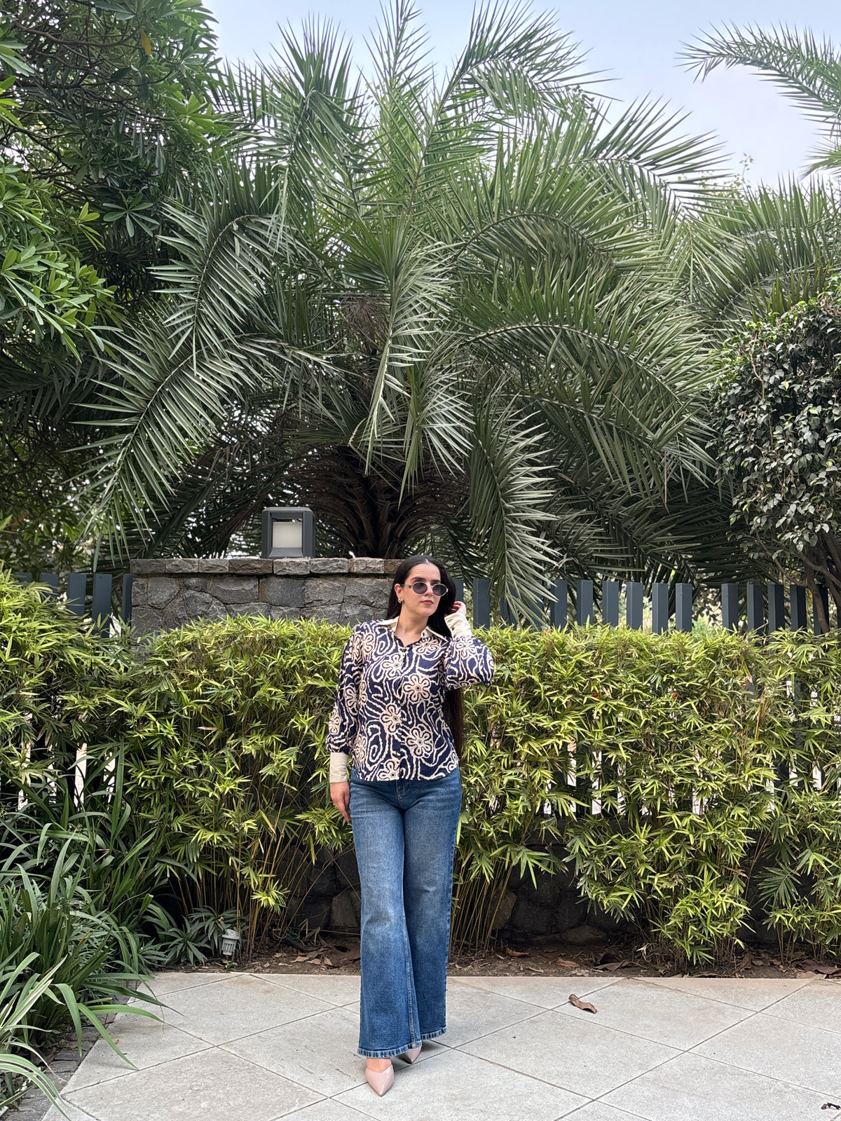 Navy Flora Shirt