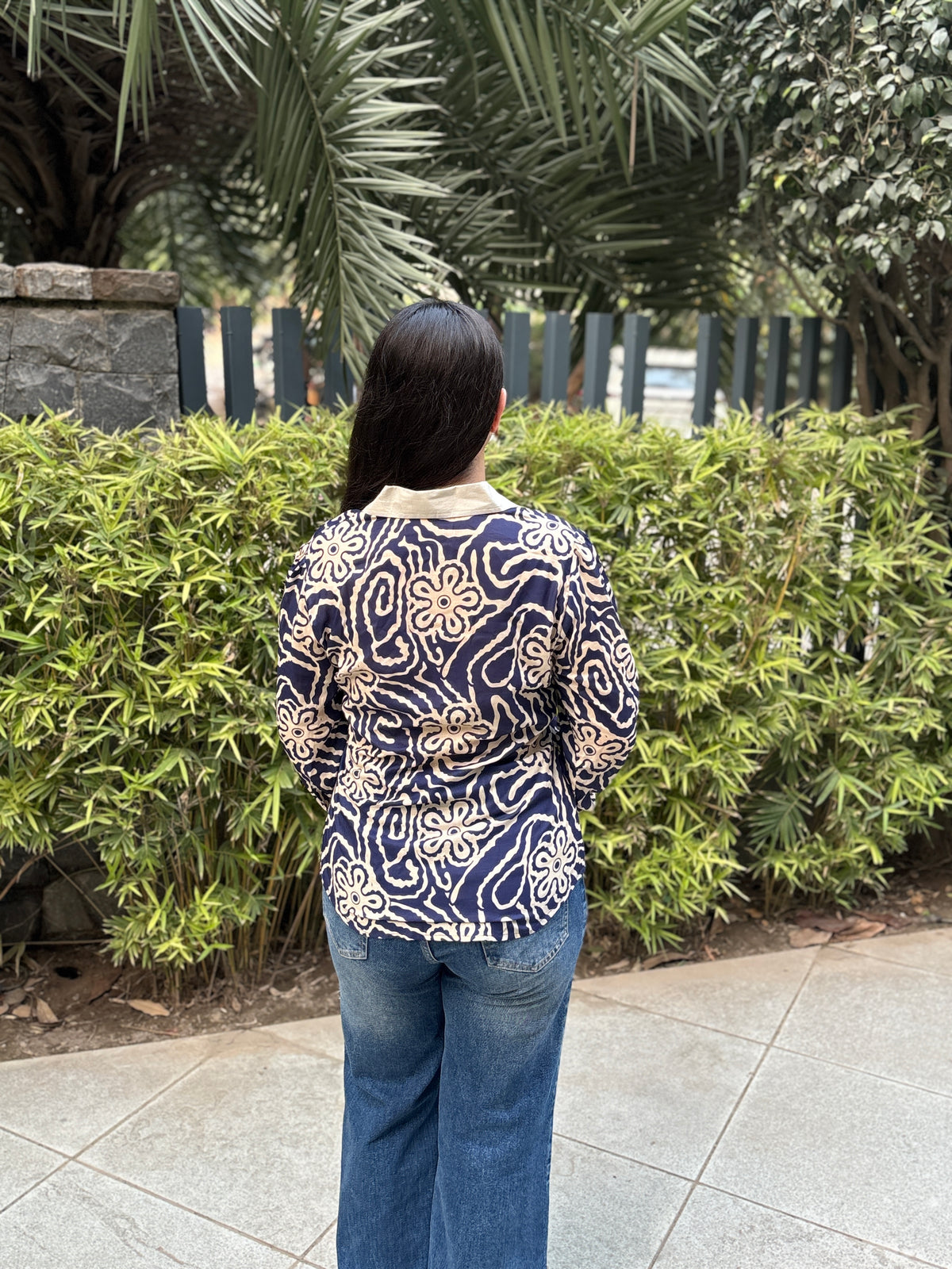 Navy Flora Shirt