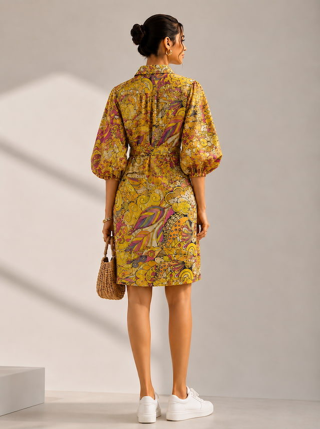Mustard Melody Shirt Dress