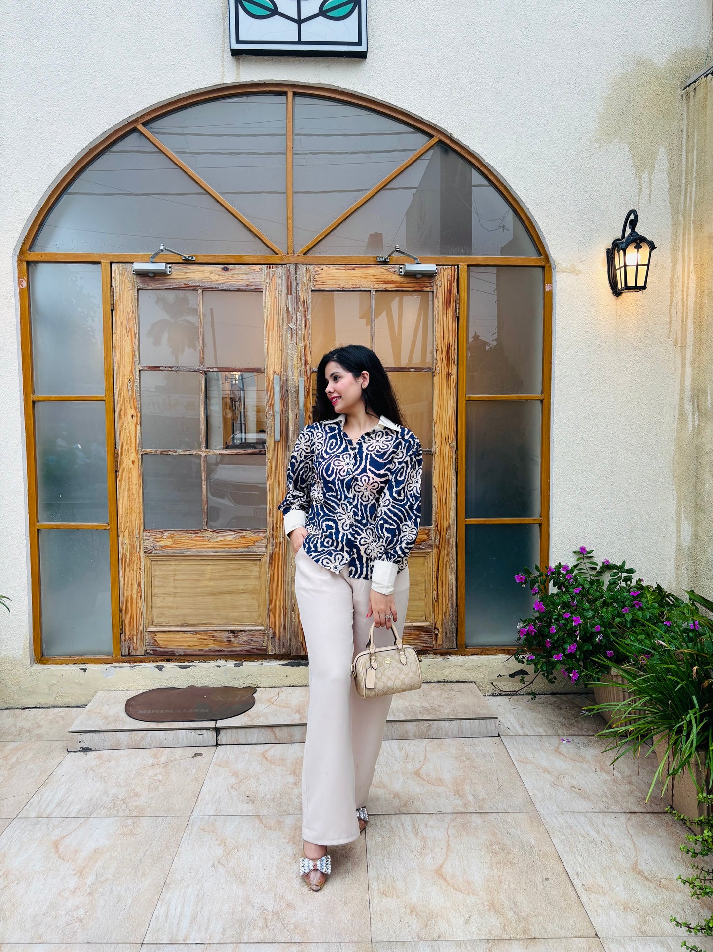 Navy Flora 2pc Set
