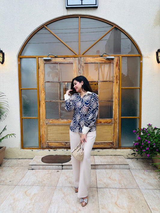Navy Flora 2pc Set