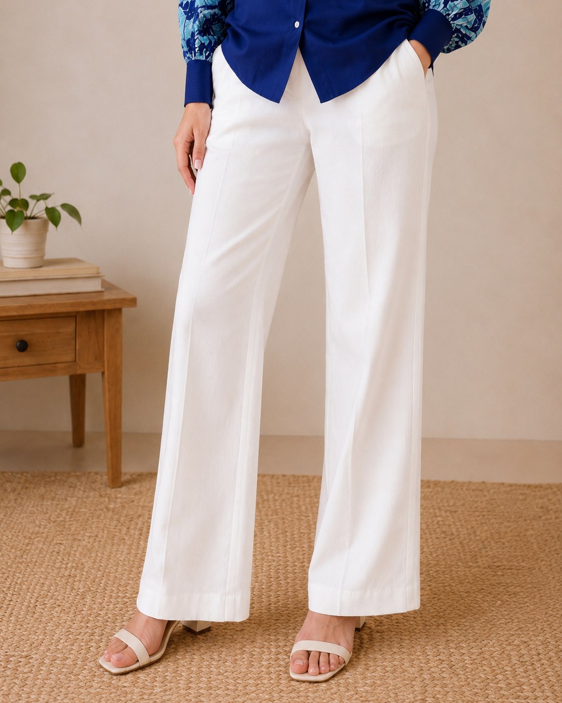 White Straight-Fit Bottom